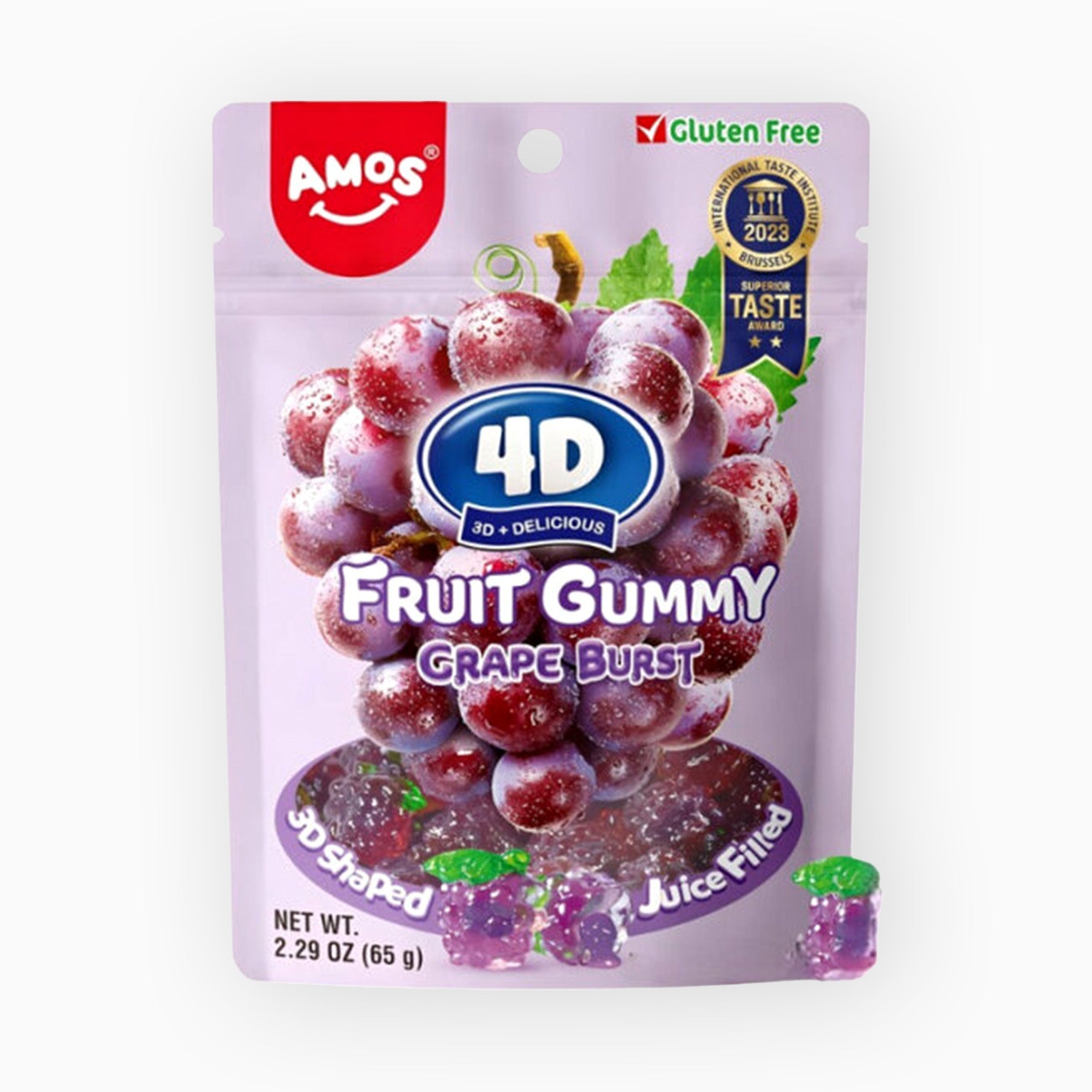 Amos 4D Fruit Gummy Grape Burst 65 G