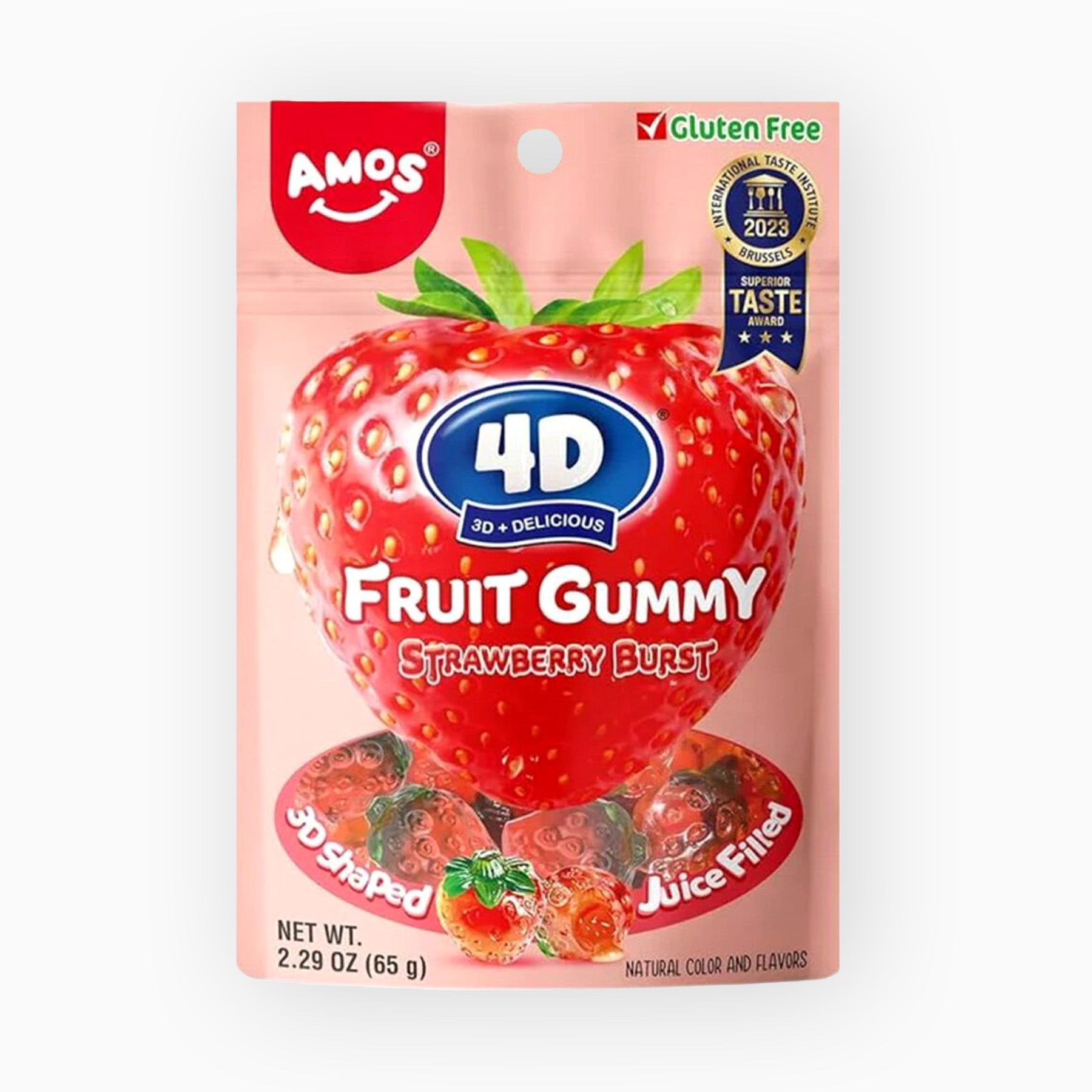 Amos 4D Fruit Gummy Strawberry Burst 65 G
