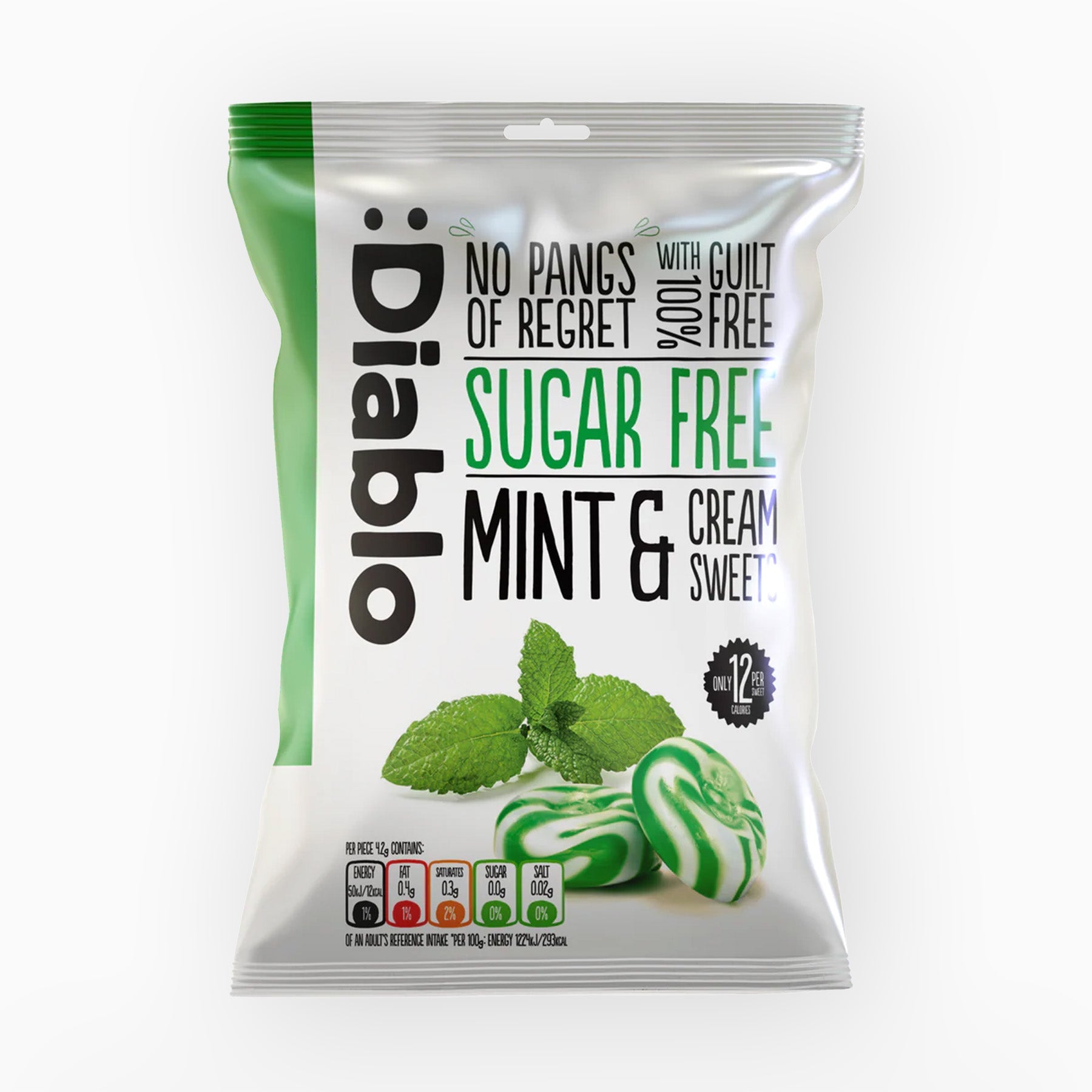 Diablo Sugar Free Mint Cream Sweets 75g 1