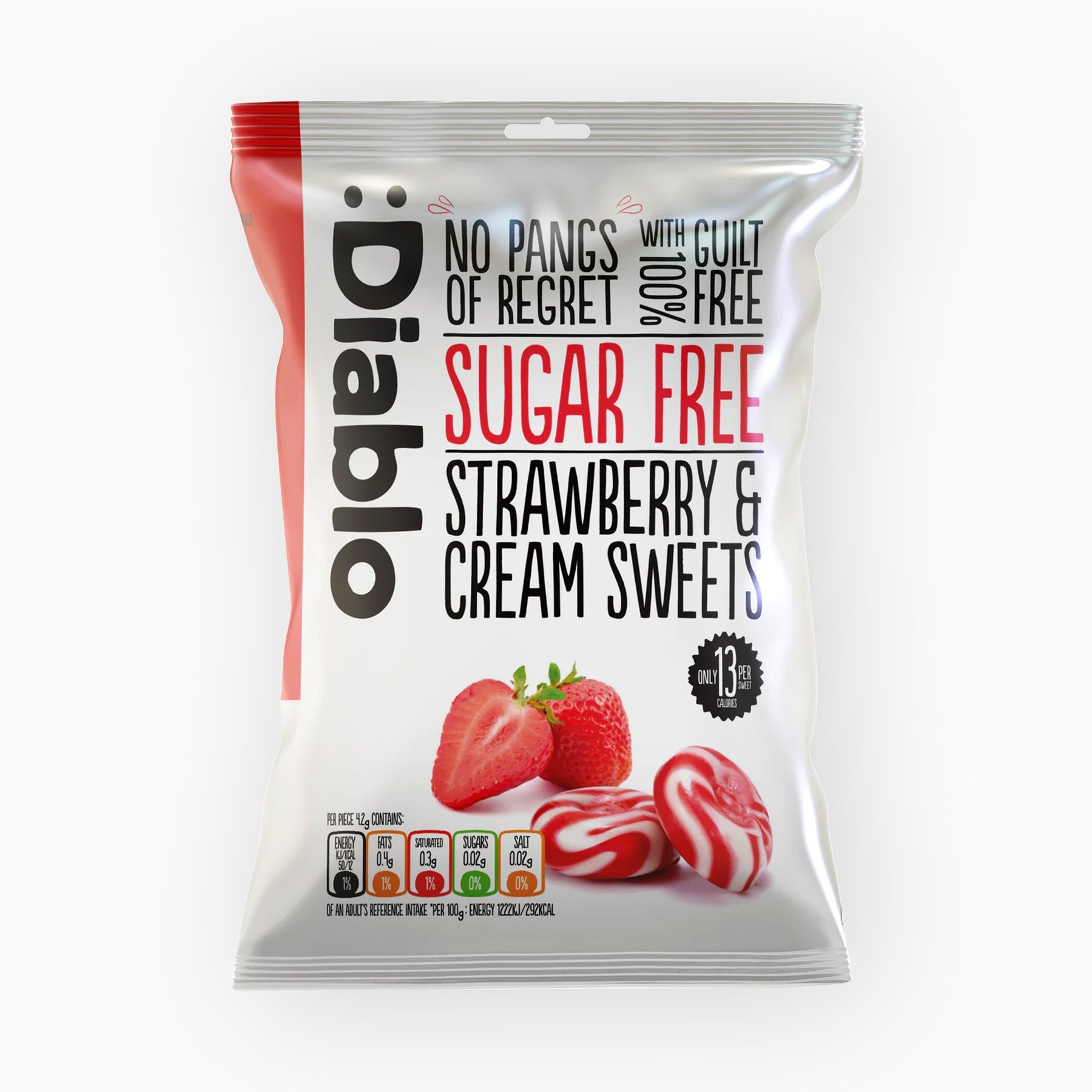 Diablo Sugar Free Strawberry Cream Sweets 75g 1