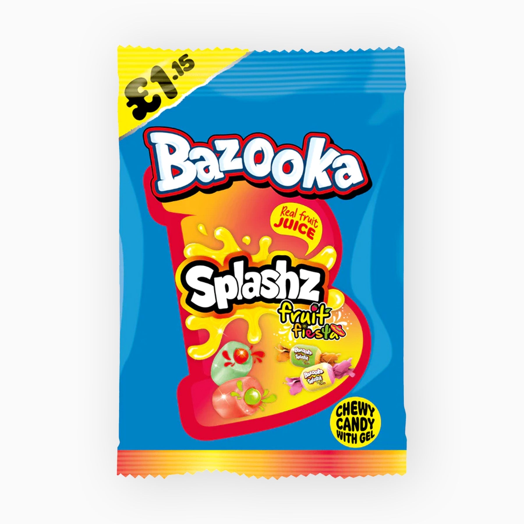 Bazooka Splashz Fruit Fiesta Bag 120g 923666